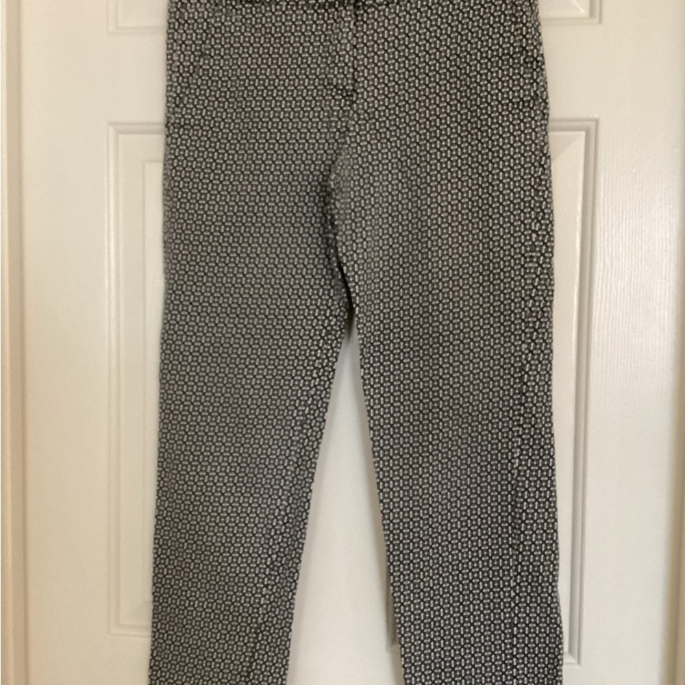 Donna Ricco Black and White Patterned Straight Leg Pants Sz 4